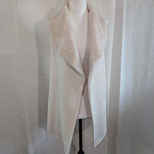 Twelve by Ontwelfth Faux Fur Sweater Waterfall Vest Soft Cozy Layering Large